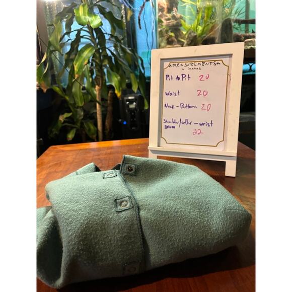 Sigrid Olsen Jacket Green Blue Wool Blend Coat Snap Closure Women's S - Picture 10 of 10
